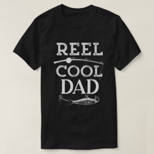 Reel Cool Dad Funny Fishing Pun Fathers Mens T-Shirt