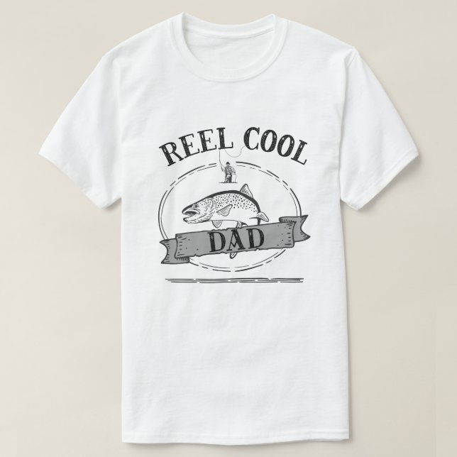 Reel Cool Dad Funny Fishing Pun Fathers Mens T-Shirt (Design Front)