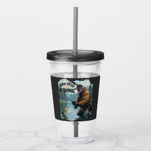 Reel Cool Dad Sports Fishing Trip Acrylic Tumbler