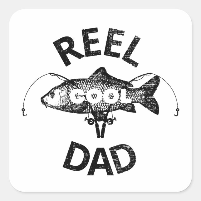 Reel Cool Dad  Square Sticker (Front)