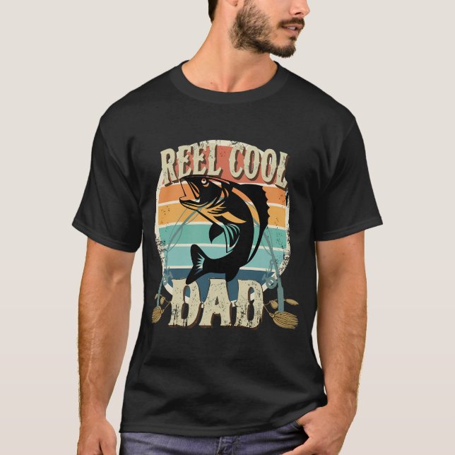 Reel Cool Dad Sunset Vintage T-Shirt (Front)