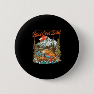 Reel cool dad vintage fishing rainbow trout 6 cm round badge