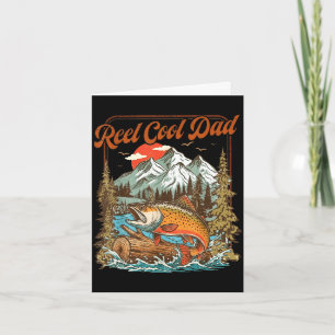 Reel cool dad vintage fishing rainbow trout card