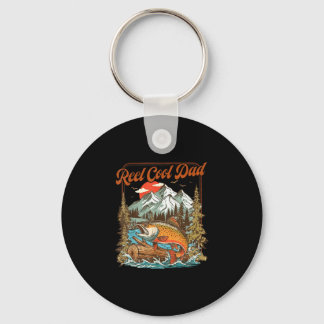 Reel cool dad vintage fishing rainbow trout key ring