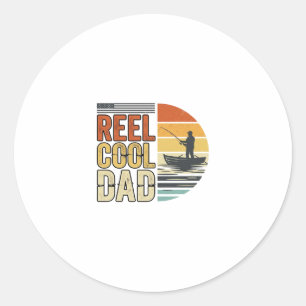 Reel Cool Dad Vintage Fishing T-Shirt Design_1 Classic Round Sticker