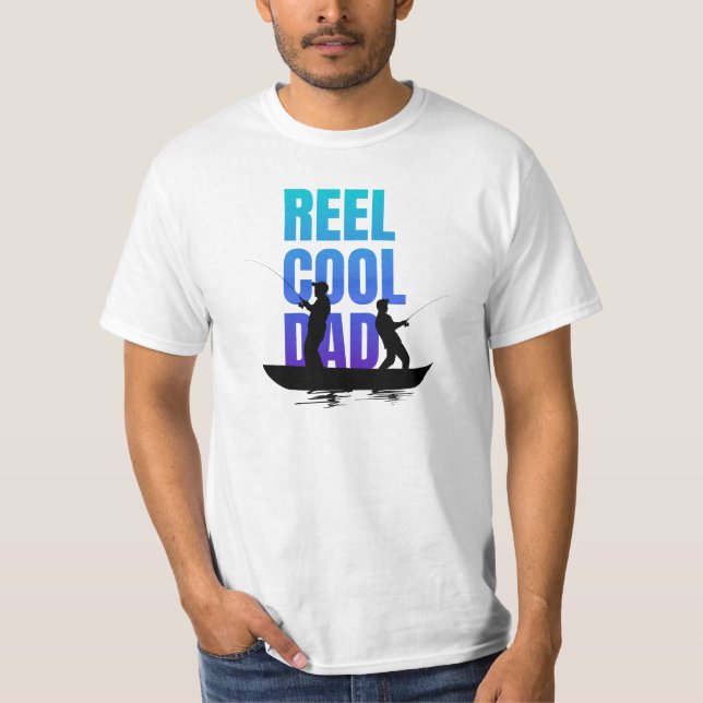 Reel Cool Dad white T-shirt for Father's Day (Front)