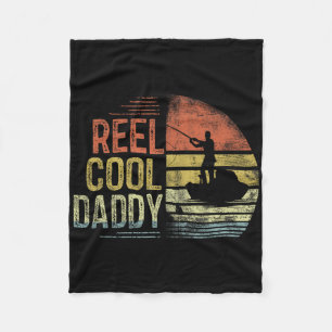 Reel Cool Daddy Fishing Gifts Daddy Birthday Vinta Fleece Blanket
