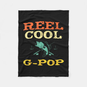 Reel cool g-pop fishing fisherman funny vintage fleece blanket