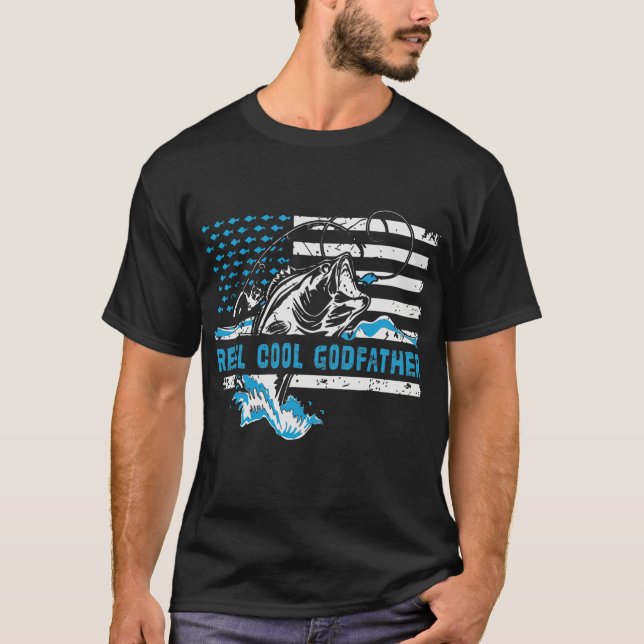 Reel Cool Godfather Fishing Dad Father's Day T-Shirt (Front)