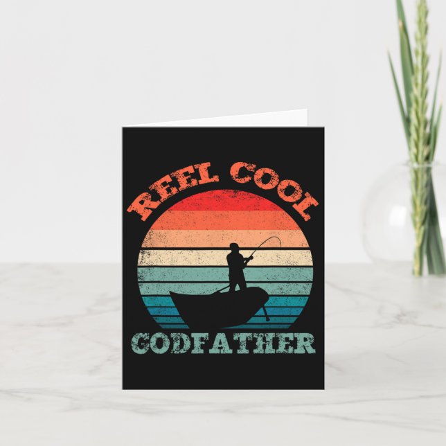 Reel Cool Godfather Fishing Funny Vintage Retro  Card (Front)