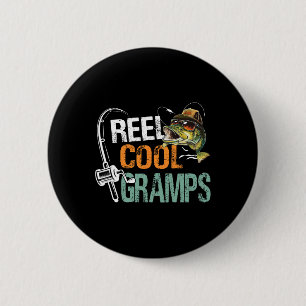 Reel Cool Gramps Fishing Gramps Birthday Vintage 6 Cm Round Badge