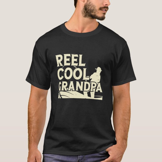 Reel cool grandad fishing funny T-Shirt (Front)