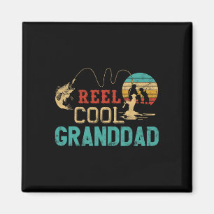 Reel Cool Granddad Vintage Funny Fishing Rod Gifts Magnet