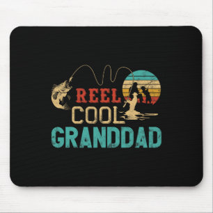Reel Cool Granddad Vintage Funny Fishing Rod Gifts Mouse Mat
