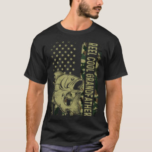 Reel Cool Grandfather Camouflage American Flag Fis T-Shirt