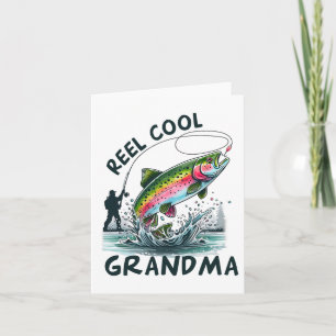 Reel Cool Grandma Birthday Party Fishing Matching Card