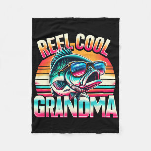 Reel Cool Grandma Funny Fishing Grandma Mother’s D Fleece Blanket
