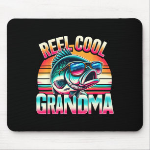 Reel Cool Grandma Funny Fishing Grandma Mother’s D Mouse Mat