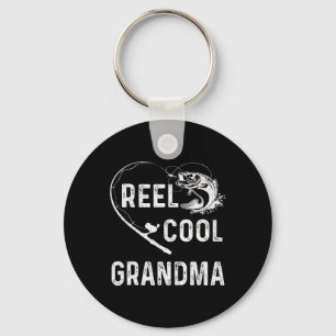 Reel Cool Grandma Retro Fishing Lover For Mothers Key Ring