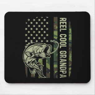 Reel Cool Grandpa Camouflage American Flag Fathers Mouse Mat
