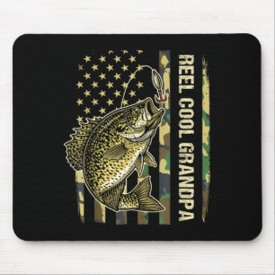 Reel Cool Grandpa Crape Fishing Camo American Flag Mouse Mat