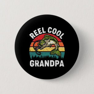 Reel Cool Grandpa Fathers Day Fishing Shirt Funny 6 Cm Round Badge