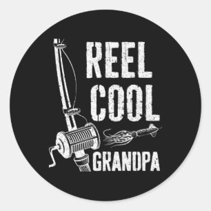 Reel Cool Grandpa Fisherman Father's Day Shirt Classic Round Sticker