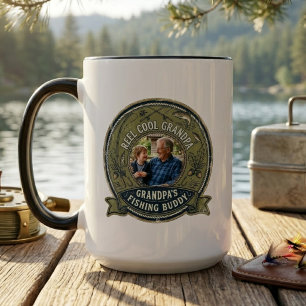 Reel Cool Grandpa Fishing Buddy Photo Gift  Mug