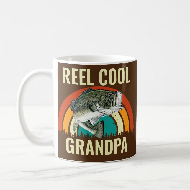 Reel cool Grandpa Fishing father's day  Coffee Mug (Left)