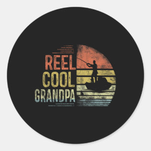 Reel Cool Grandpa Fishing Gifts Grandpa Birthday V Classic Round Sticker