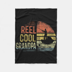 Reel Cool Grandpa Fishing Gifts Grandpa Birthday V Fleece Blanket