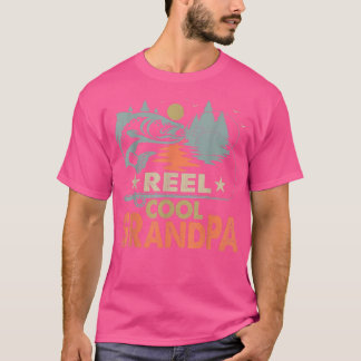 Reel Cool Grandpa Fishing Lover Vintage Father's D T-Shirt