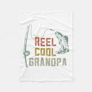 Reel Cool Grandpa Fishing S  Fleece Blanket