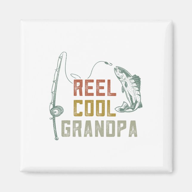 Reel Cool Grandpa Fishing S  Magnet (Front)