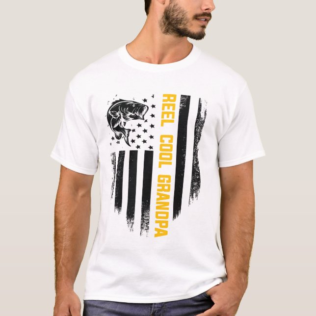 Reel Cool Grandpa Fishing T-Shirt – Funny Fisherma (Front)