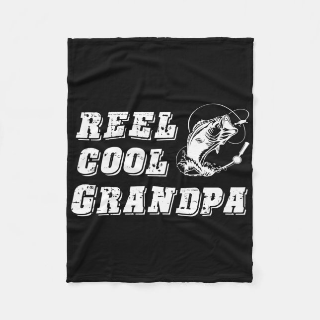 Reel Cool Grandpa  Fleece Blanket (Front)