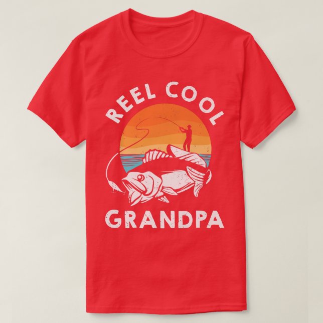 Reel Cool Grandpa Funny Fishing Fisherman Fathers  T-Shirt (Design Front)