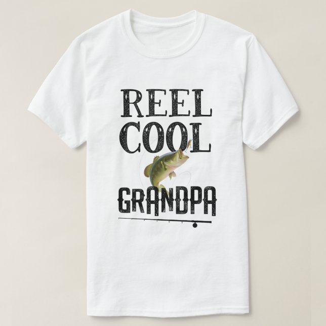 Reel Cool Grandpa Funny Fishing Pun Grandpa Mens T-Shirt (Design Front)