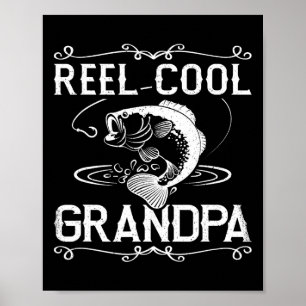 Reel Cool Grandpa Funny Grandfather Fishing Vintag Poster
