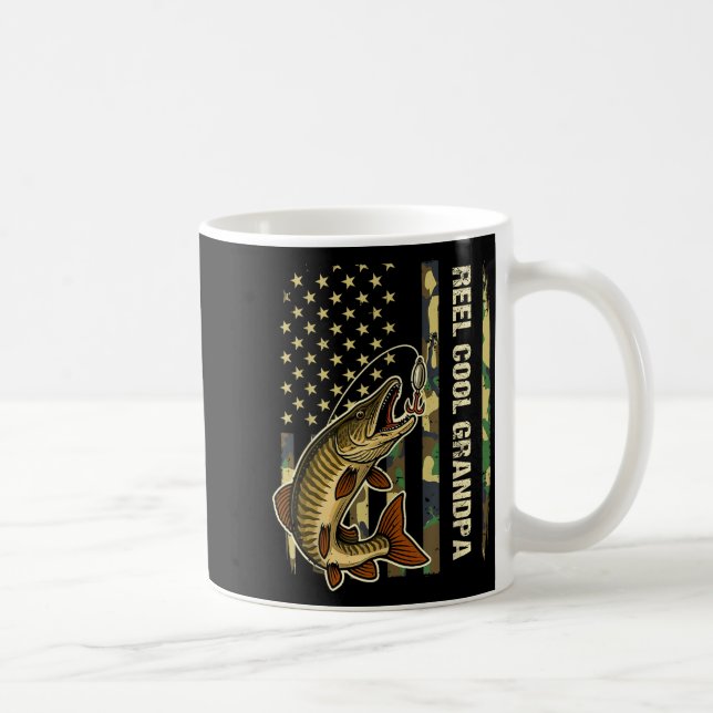 Reel Cool Grandpa Muskie Fishing Fisherman America Coffee Mug (Right)