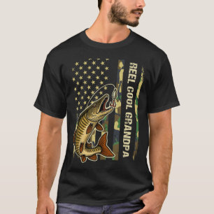 Reel Cool Grandpa Muskie Fishing Fisherman America T-Shirt