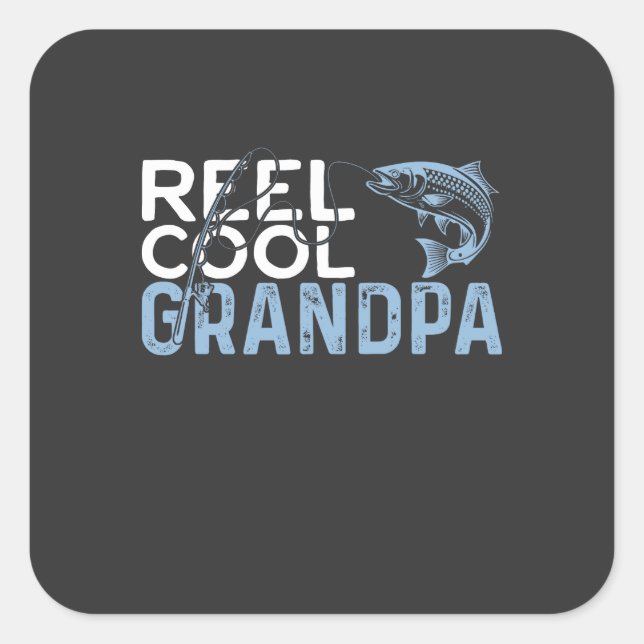Reel Cool Grandpa Square Sticker (Front)