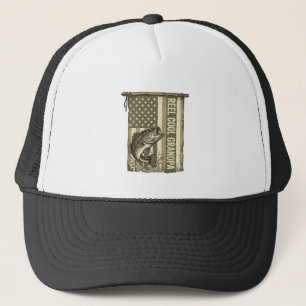 Reel Cool Grandpa Vintage Bass Fishing Shirt Desig Trucker Hat