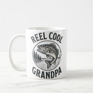Reel Cool Grandpa Vintage Fishing Bass Shirt Desig Coffee Mug