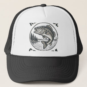 Reel Cool Grandpa Vintage Fishing Bass Shirt Desig Trucker Hat