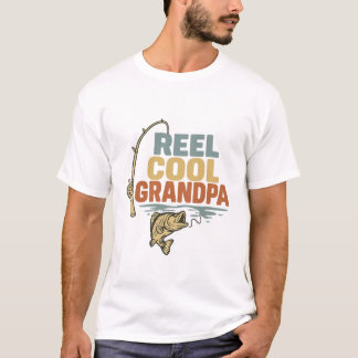 Reel Cool Grandpa Vintage Fishing Design T-Shirt