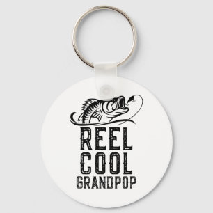 Reel Cool Grandpop Fishing Fisherman Funny Retro Key Ring