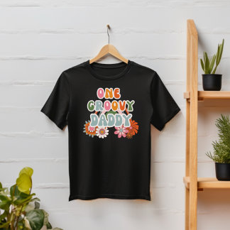 Reel Cool Groovy Dad Retro Vintage Rainbow Flower  T-Shirt