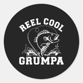 Reel Cool Grumpa For Fishing Grandpa Classic Round Sticker