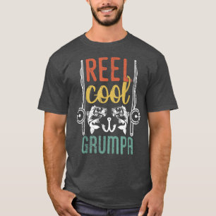 Reel Cool Grumpa Funny Fathers Day Fisherman Daddy T-Shirt